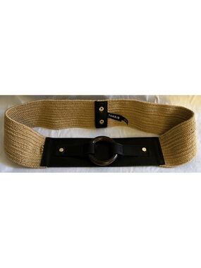 Torrid Belt 1 Women’s Black And Brown Faux Leather Beige Stretch Belt Size 1X